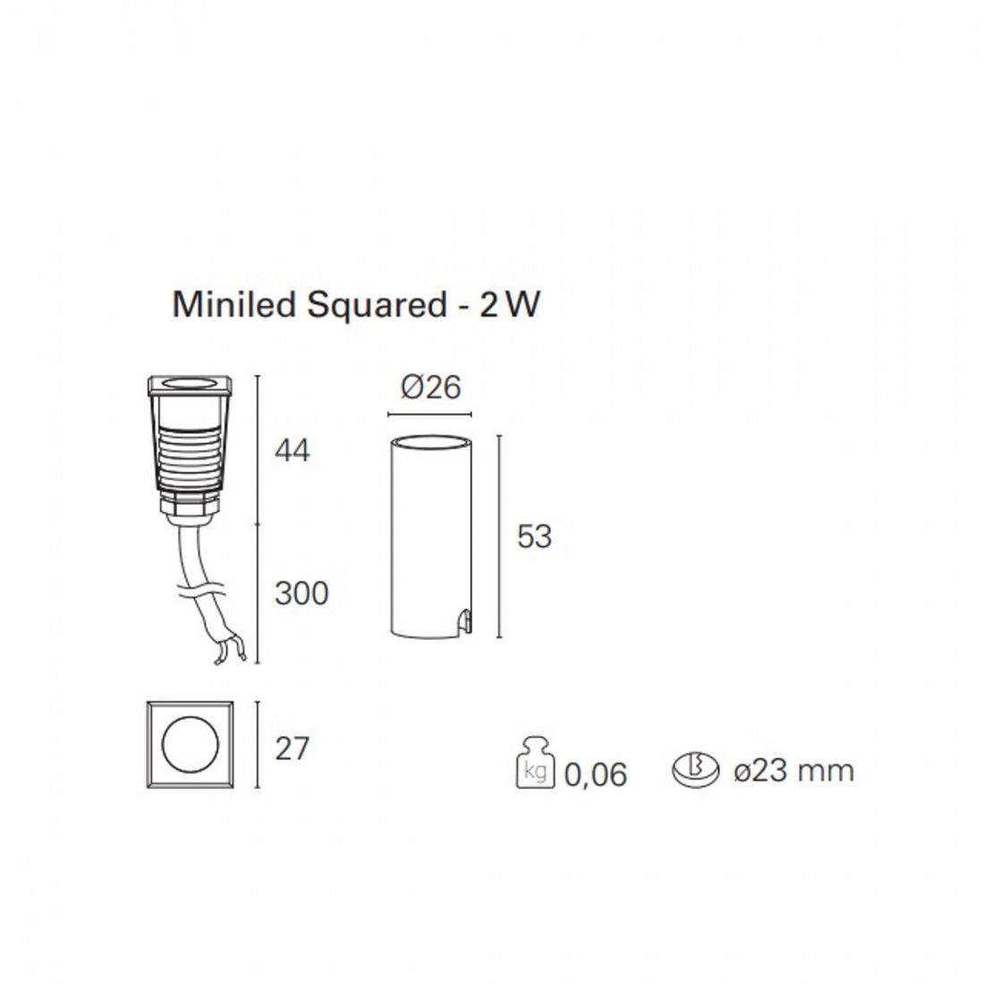 Faretto incasso MINILED  quadrato Pan international