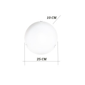 Plafoniera Illuminando BIANCA 25 PL E14 LED lampada soffitto vetro bianco satinato moderna