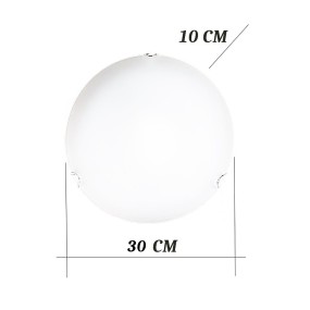 Plafoniera Illuminando BIANCA 30 PL E27 LED lampada soffitto vetro bianco satinato moderna