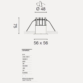 Faretto incasso moderno Gea Led QEBUI GFA951C