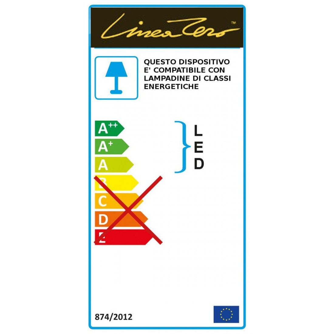 Abat-jour Linea Zero VELA L 50 E27 LED polilux metacrilato