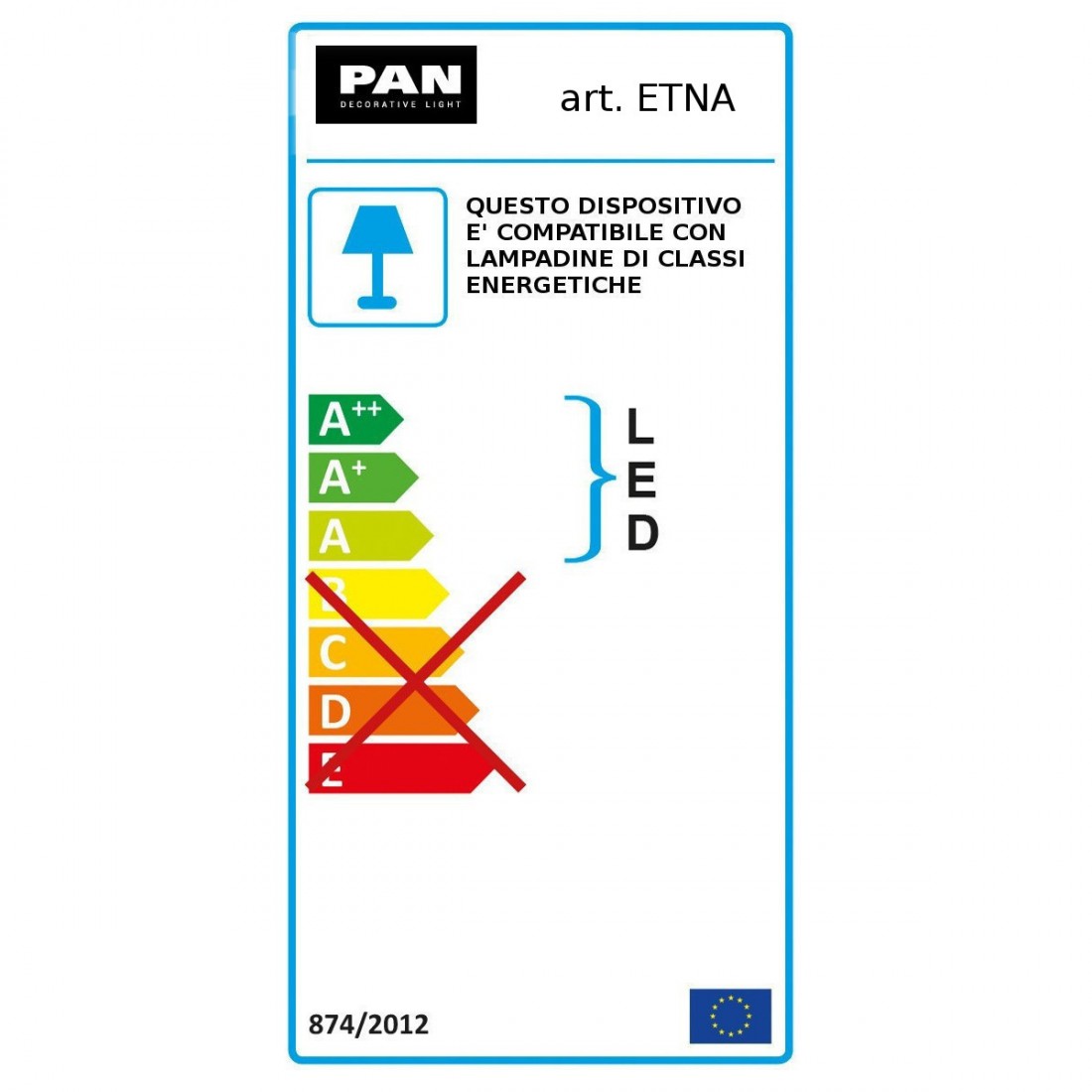 Lampadario moderno Pan International ETNA SOS01011 E27 LED