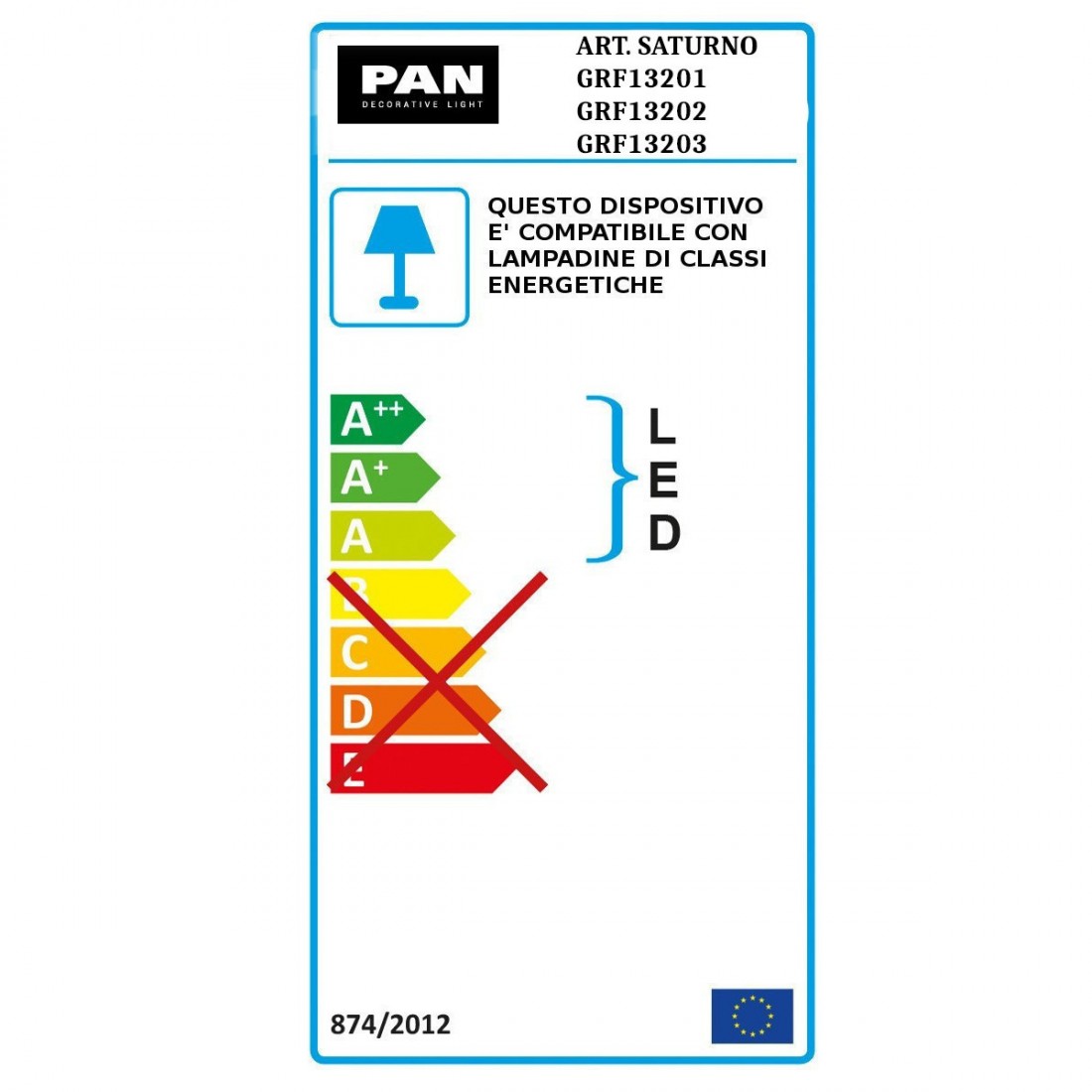 Moderner Pan International SATURNO 110 E27 LED-Kronleuchter