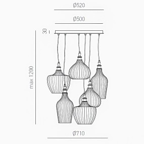 Lampadario moderno Gea Luce CLEOFE S6