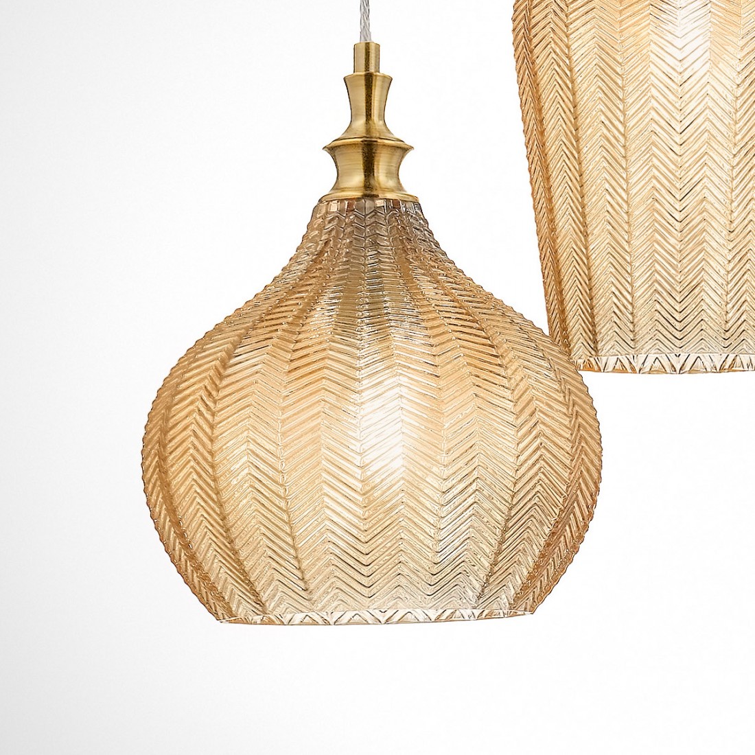 Lampadario moderno Gea Luce CLEOFE S3 vetro ocra