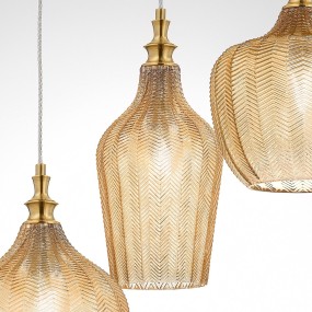 Lampadario moderno Gea Luce CLEOFE S3 vetro ocra