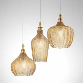 Lustre classique Gea Luce CLEOFE S3 verre ocre