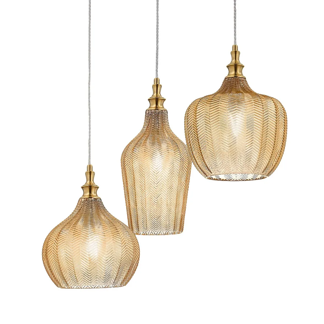 Klassischer Kronleuchter Gea Luce CLEOFE S3 Ockerglas