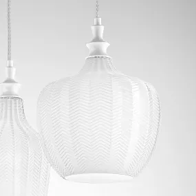 Lampadario moderno Gea Luce CLEOFE S3 vetro bianco