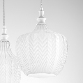 Lampadario moderno Gea Luce CLEOFE S3 vetro bianco