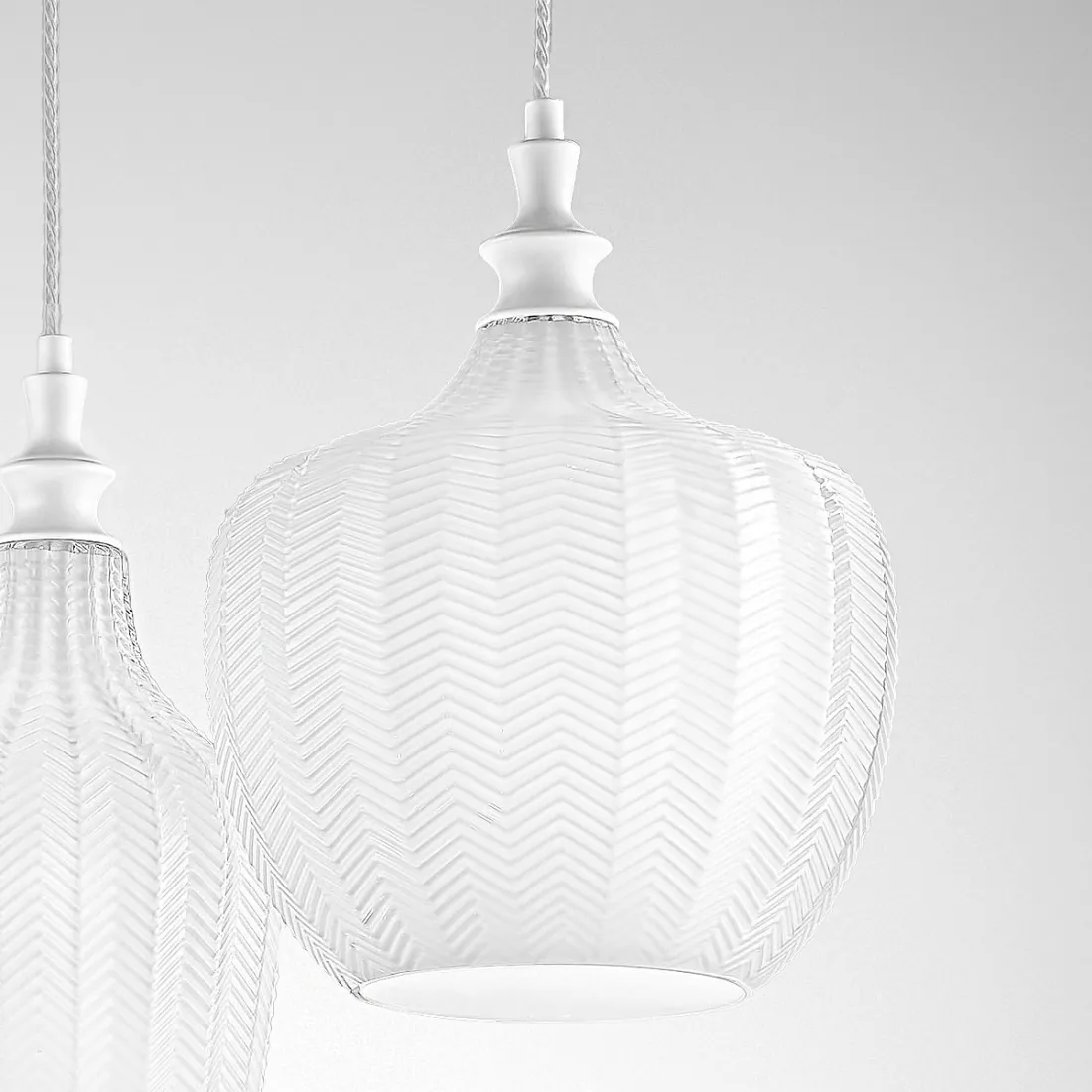 Lustre moderne Gea Luce CLEOFE S3 verre blanc