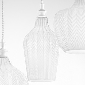 Lampadario moderno Gea Luce CLEOFE S3 vetro bianco