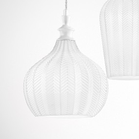Lampadario moderno Gea Luce CLEOFE S3 vetro bianco
