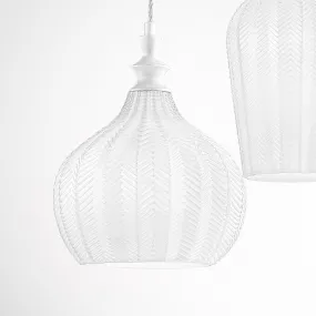 Gea Luce CLEOFE S3 moderner Kronleuchter aus weißem Glas