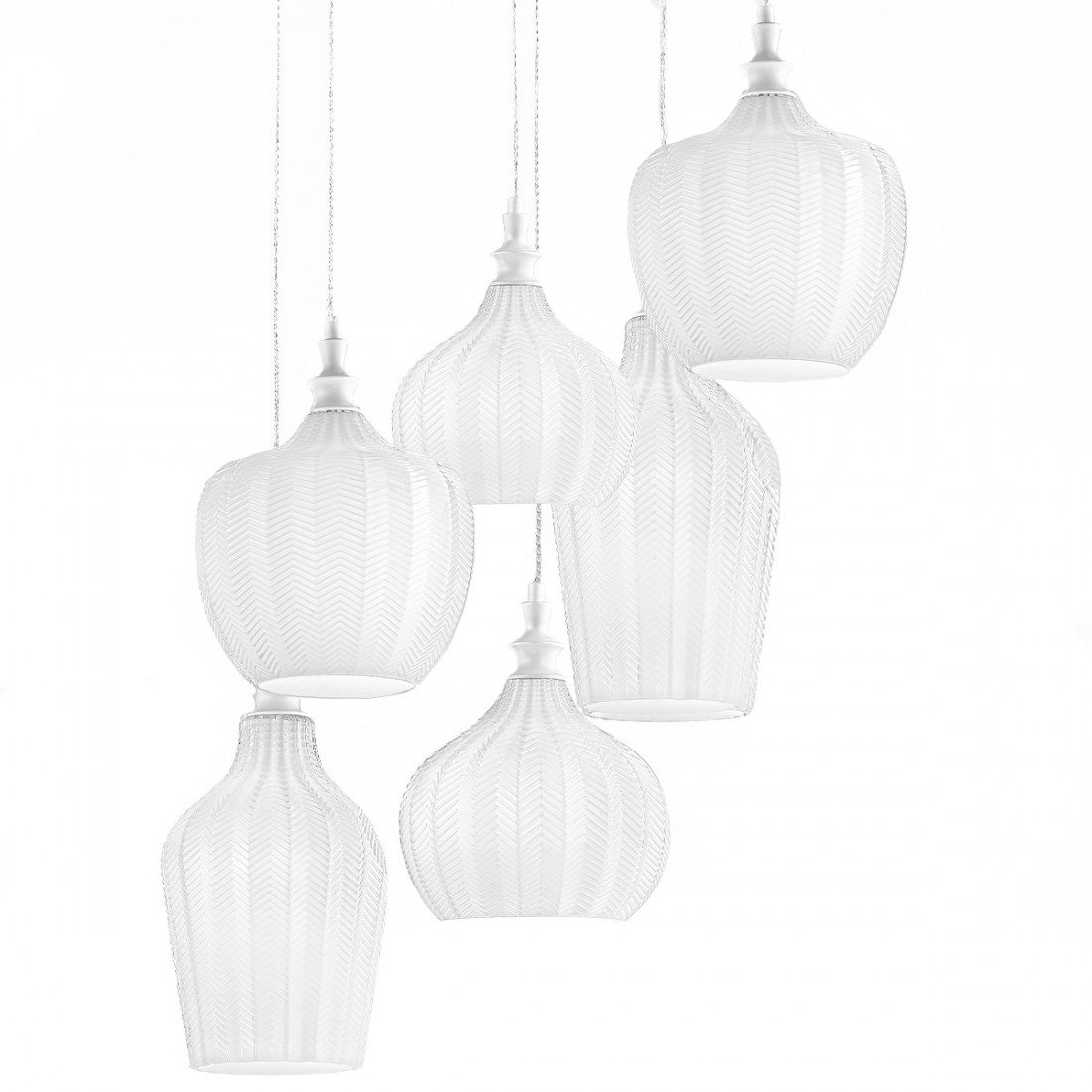 Lampadario moderno Gea Luce CLEOFE S6 bianco