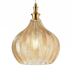 Lampadario classico Gea Luce CLEOFE S11 E27 LED vetro ambra