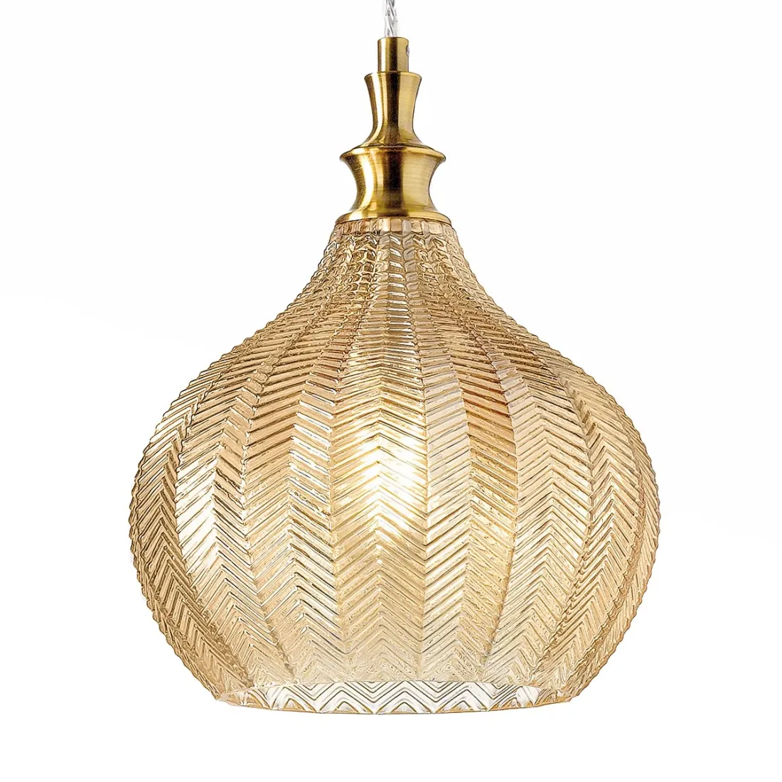 Lustre classique Gea Luce CLEOFE S11 E27 LED verre ambré