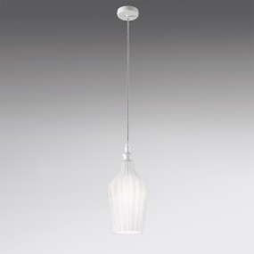 Lampadario moderno Gea Luce CLEOFE S12 E27 LED vetro bianco lampada sospensione