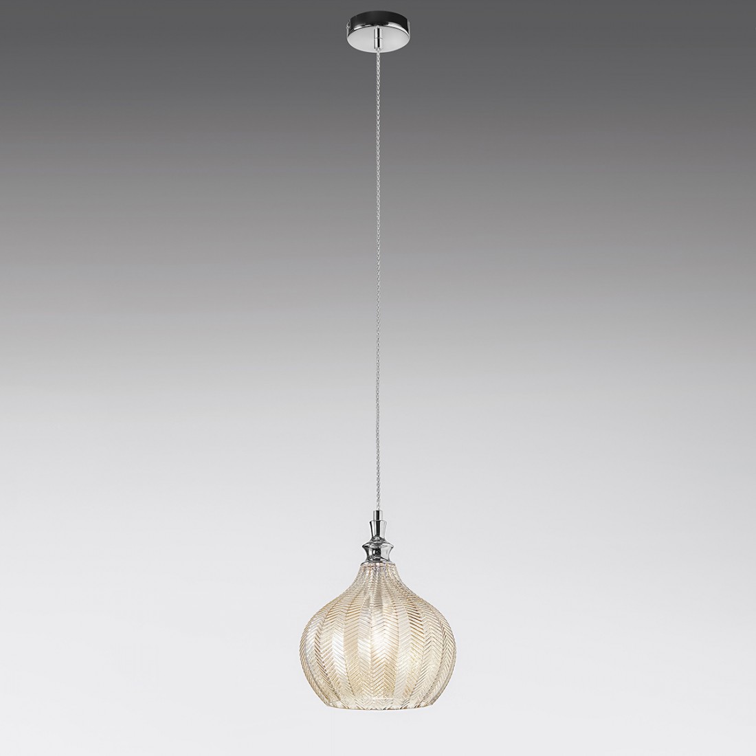 Moderner Kronleuchter Gea Luce CLEOFE S11 Ockerglas