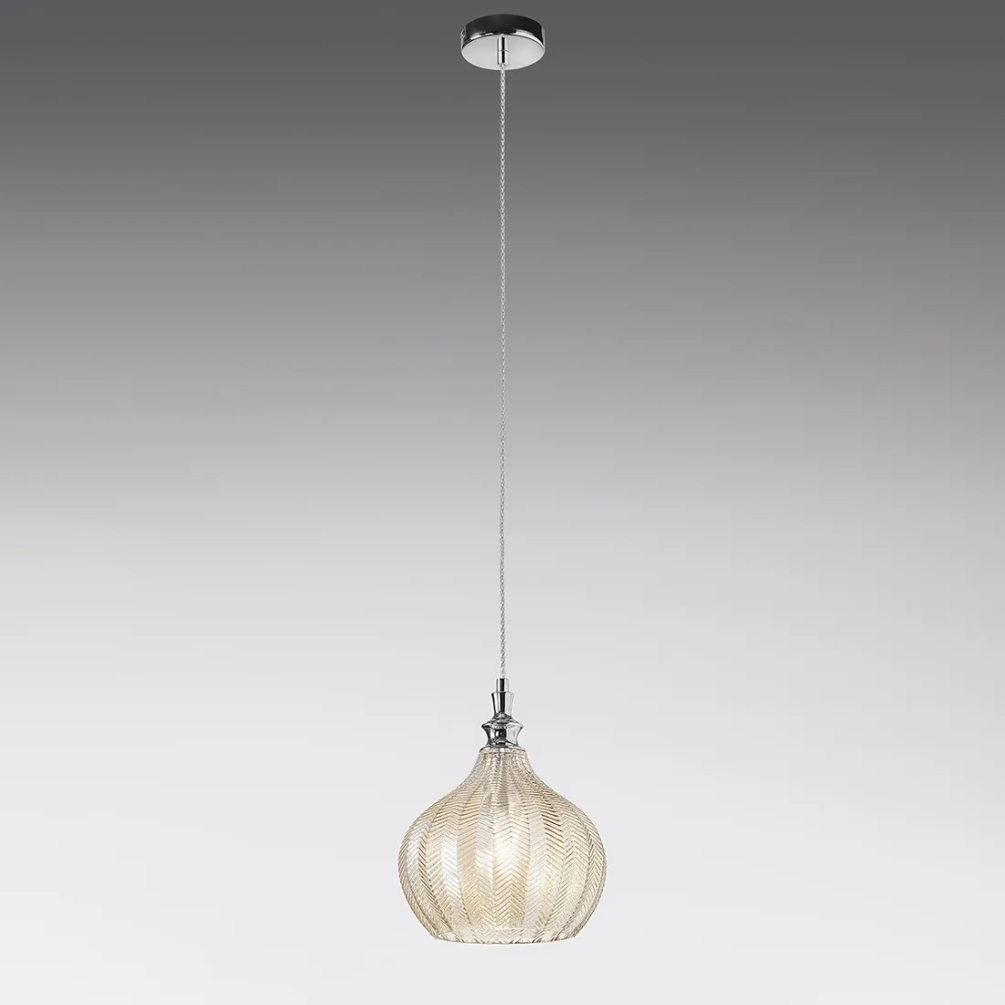 Moderner Kronleuchter Gea Luce CLEOFE S11 Ockerglas