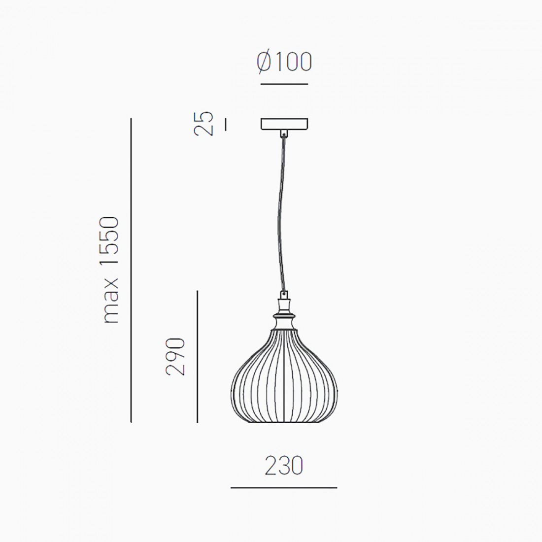 Gea Luce araña moderna CLEOFE S11 cristal ocre