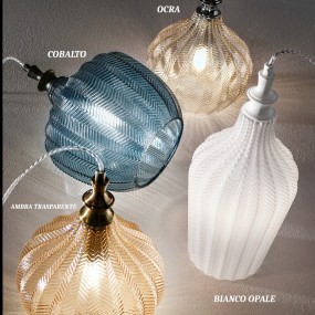 Lampadario classico Gea Luce CLEOFE S11 E27 LED vetro ambra