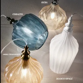 Lustre classique Gea Luce CLEOFE S11 E27 LED verre ambré
