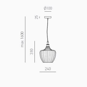 Lampadario moderno Gea Luce CLEOFE S10 ambra