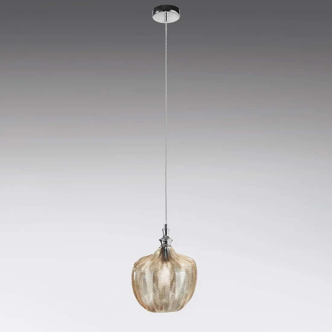 Klassischer Kronleuchter Gea Luce CLEOFE S10 E27 LED Ockerglas