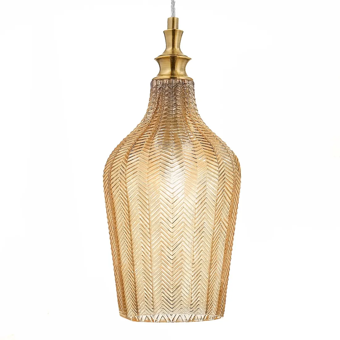 Lampadario classico Gea Luce CLEOFE S12 vetro ambra