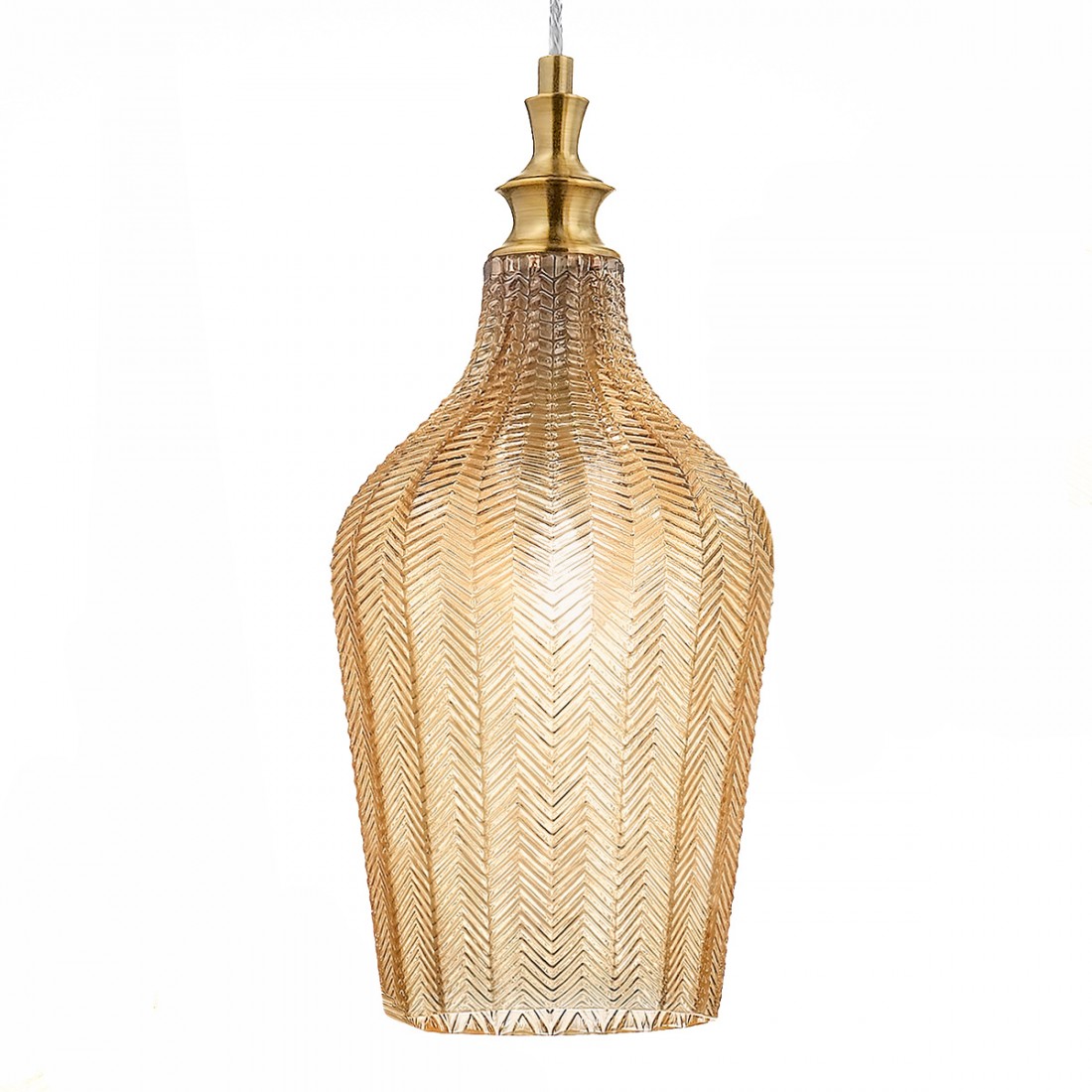 Lustre classique Gea Luce CLEOFE S12 verre ambré