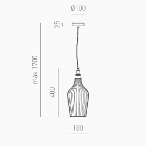 Lustre classique Gea Luce CLEOFE S12 verre ambré