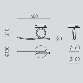 Applique moderno Gea Luce TOSCA P1 3000°K 15W LED