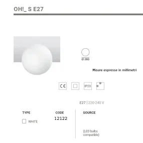 Linea Light Group OH S E27 12122 LED moderne Deckenleuchte