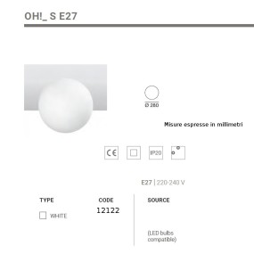 Linea Light Group OH S E27 12122 Plafonnier LED moderne