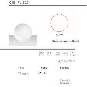 Abat-jour moderne Linea Light Group OH FL E27 12106 LED