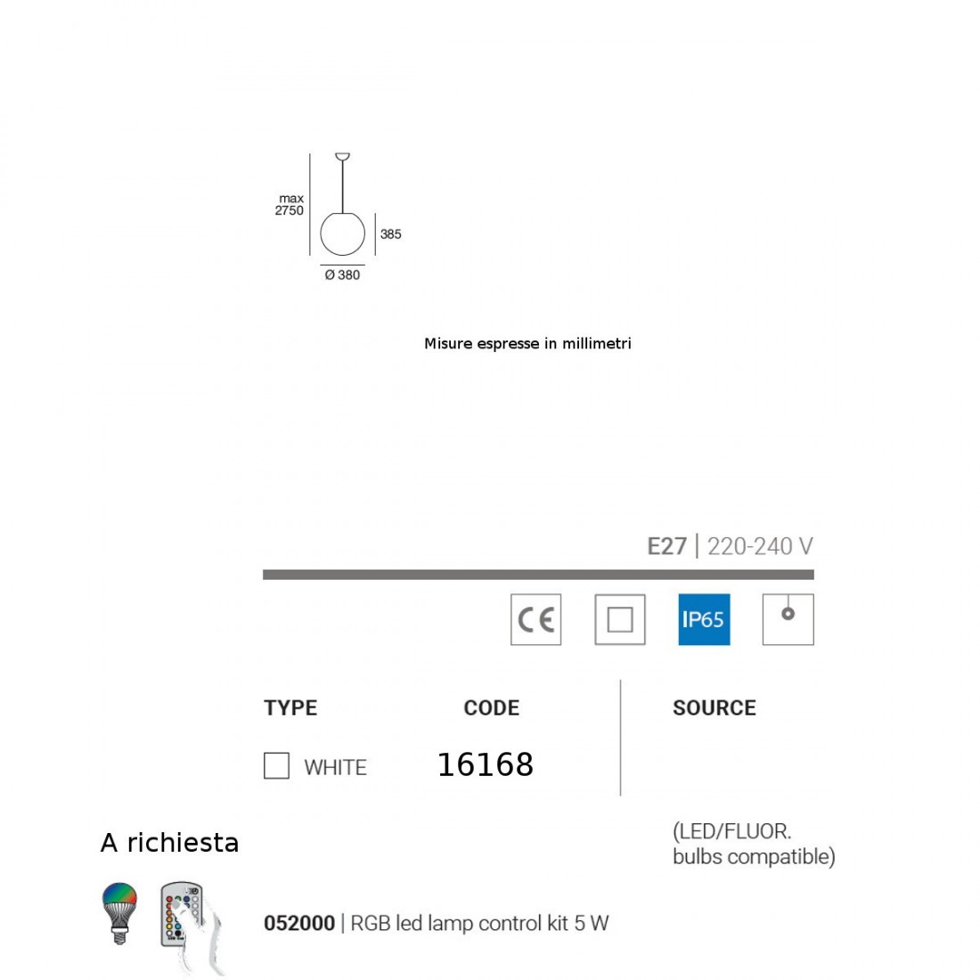 Linea Light Group OH P65 E27 16168 LED moderner Kronleuchter