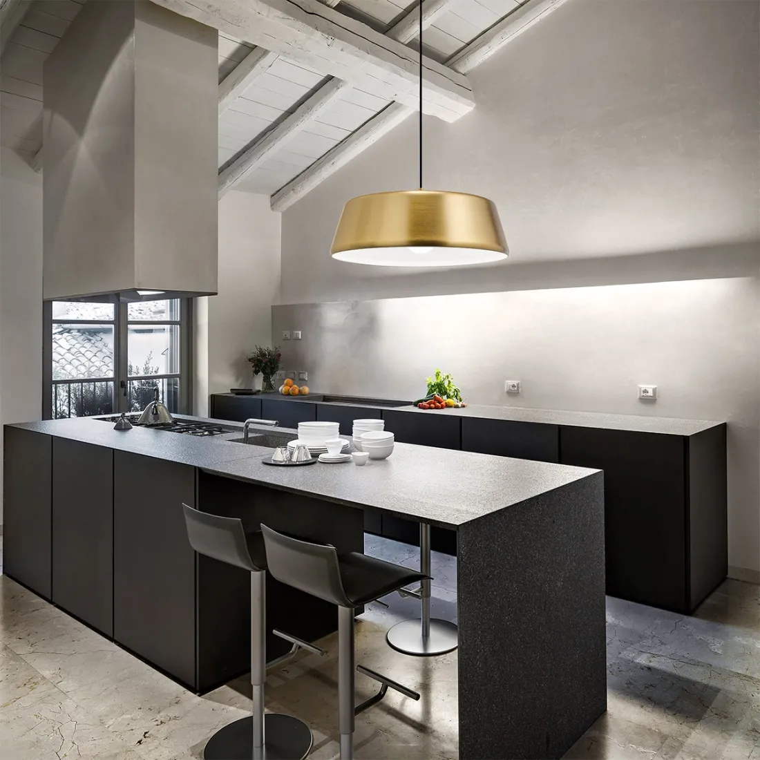 Lampada sospensione ottone Gea Luce BLANCA S