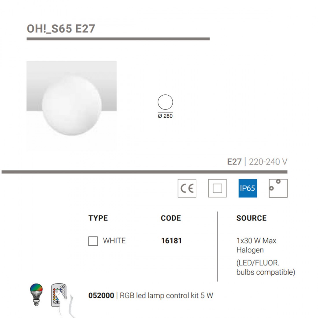 Linea Light Group OH S65 E27 16181 LED moderne Deckenleuchte