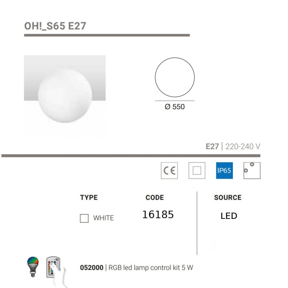 Linea Light Group OH S65 E27 16185 LED plafonnier moderne
