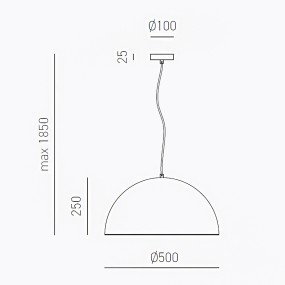 Lampe à suspension noire Gea Luce BONELLA SP