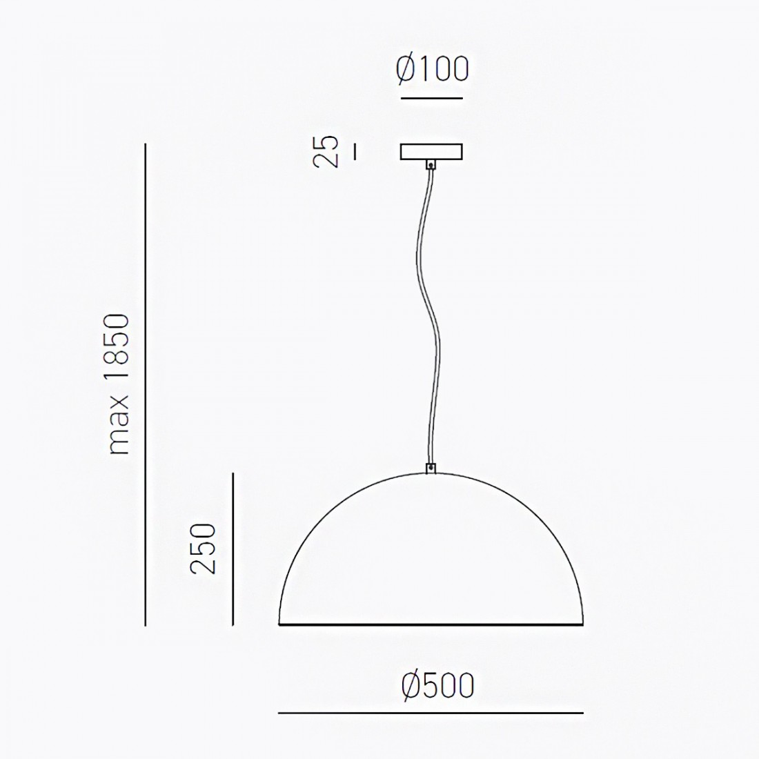 Lampe à suspension noire Gea Luce BONELLA SP