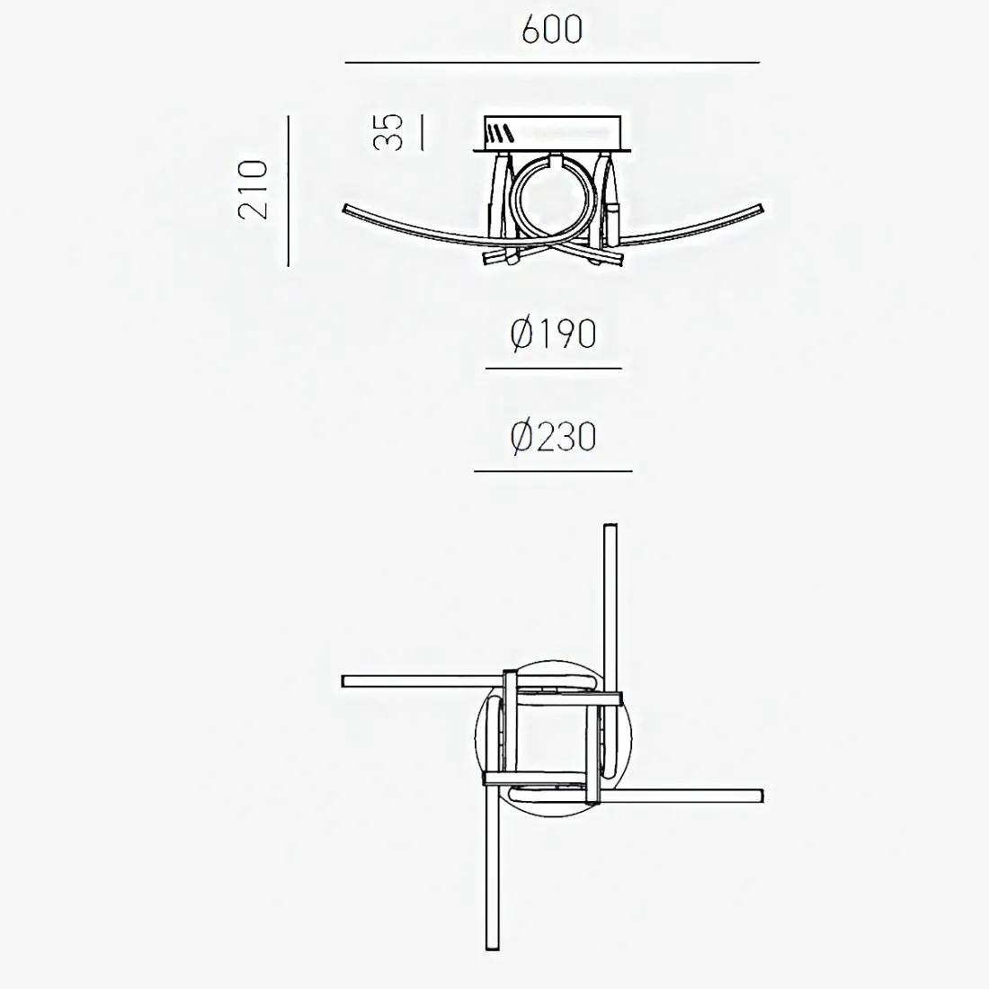 Plafoniera moderna Gea Luce TOSCA P4