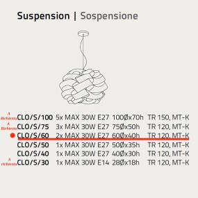 Lampadario Linea Zero CLOUD S60 rame