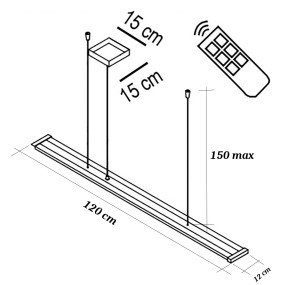 Promoingross PIXEL S120DIM WH Lámpara LED regulable moderna