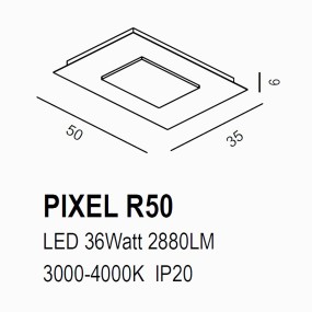 Promoingross PIXEL R50 BZ LED interrupteur plafonnier classique