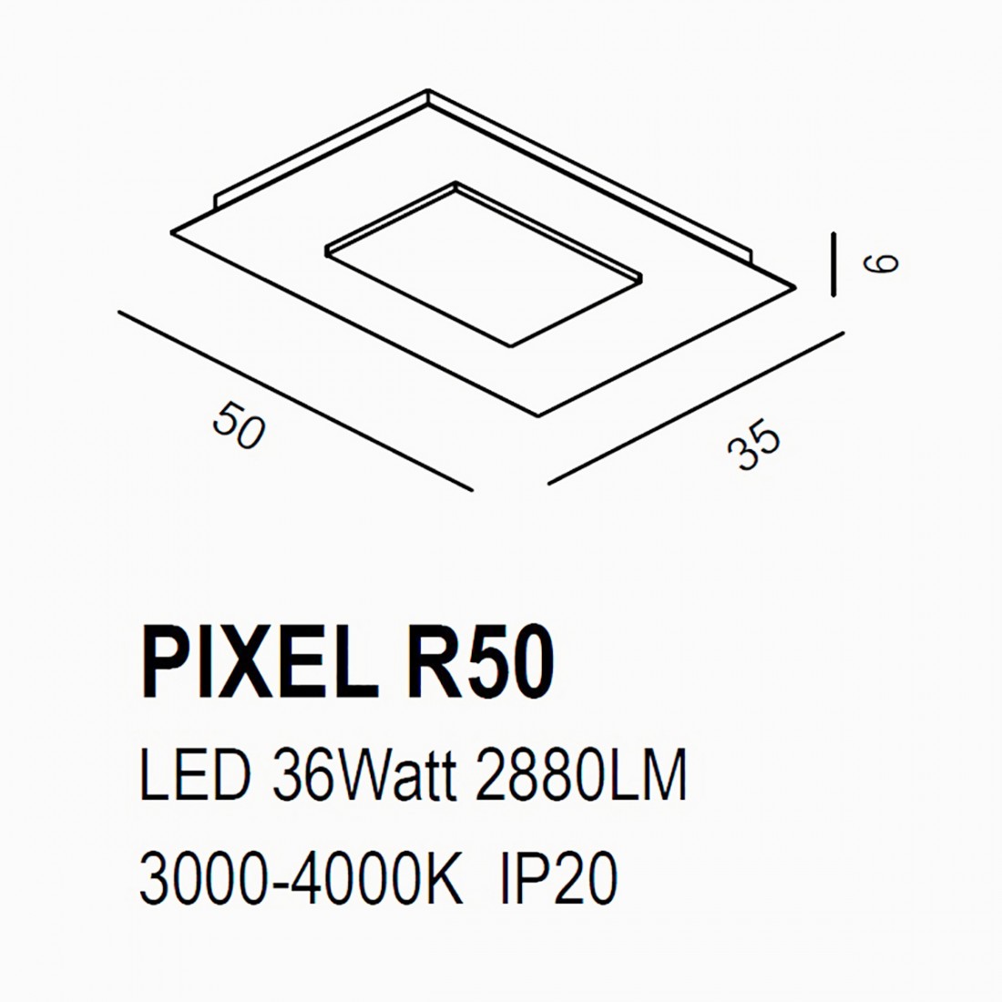 Promoingross PIXEL R50 BZ LED interrupteur plafonnier classique