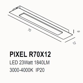 Plafón clásico Promoingross PIXEL R70X12 CF LED switch