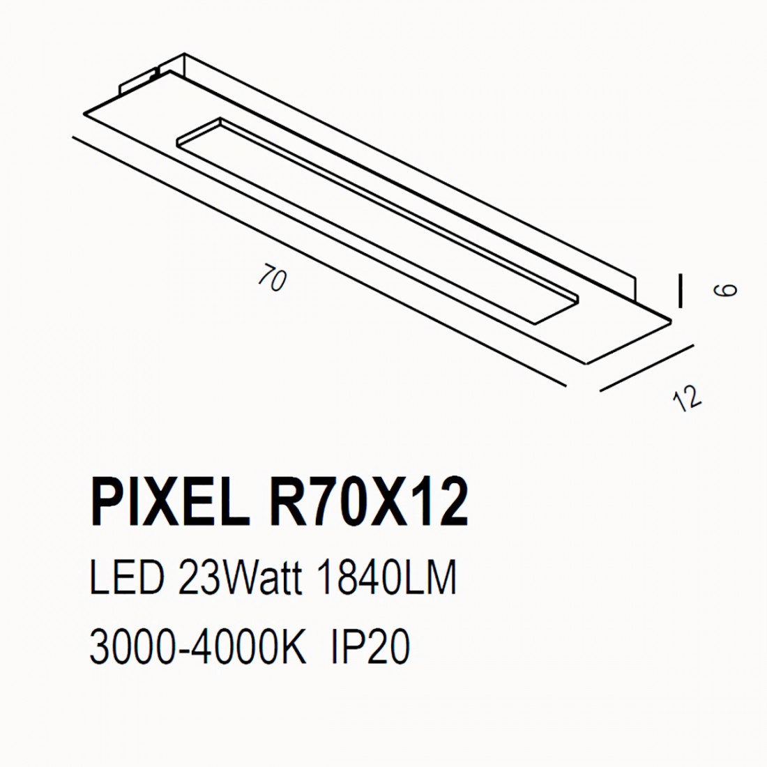 Plafoniera classica Promoingross PIXEL R70X12 CF LED switch
