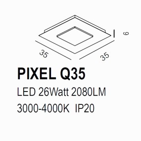 Plafoniera moderna Promoingross PIXEL Q35 SF LED switch foglia argento